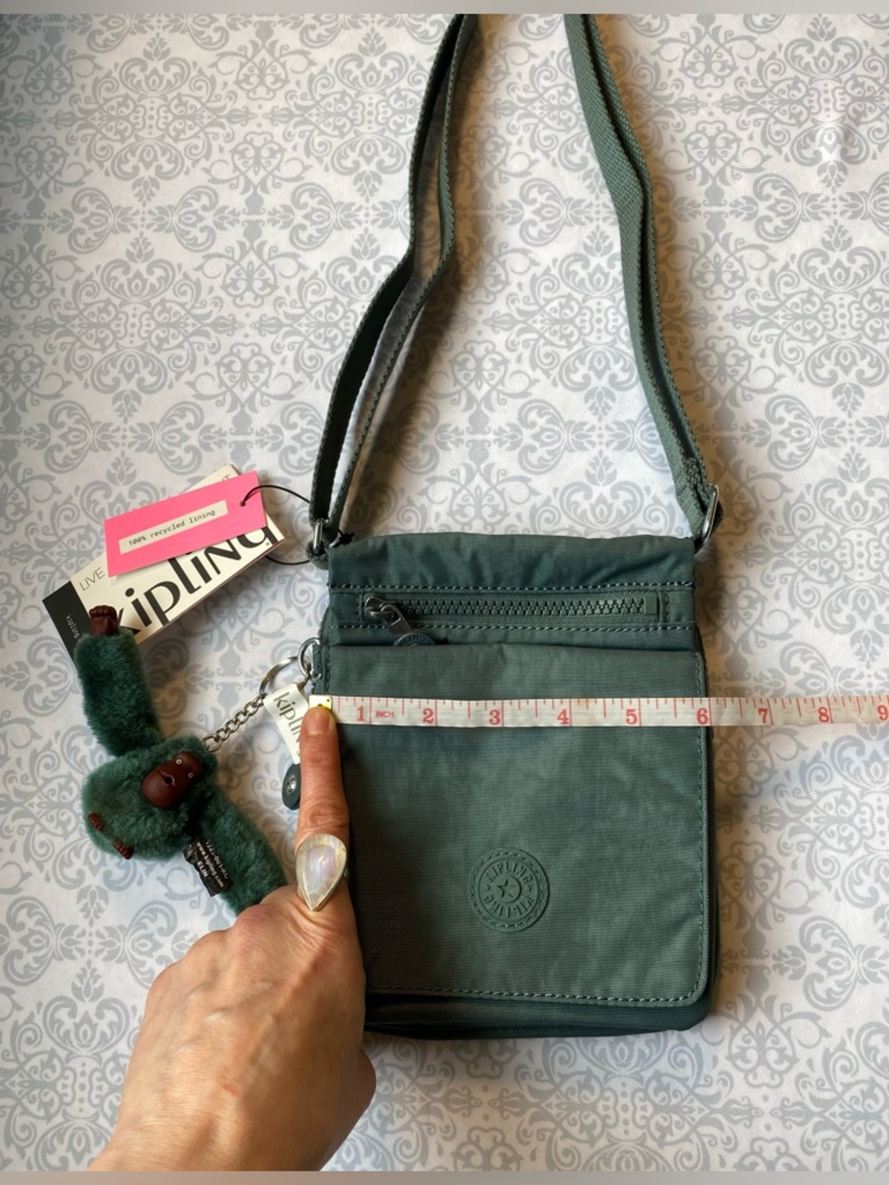 NWT Kipling Compact Crossbody Bag with Adjustable Strap & Plush Monkey Keychain - Picture 15 of 16
